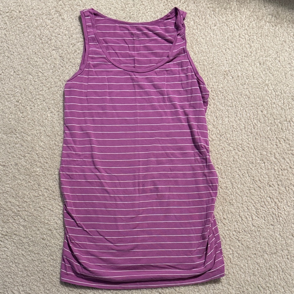 Motherhood Maternity Purple Striped Tank Top